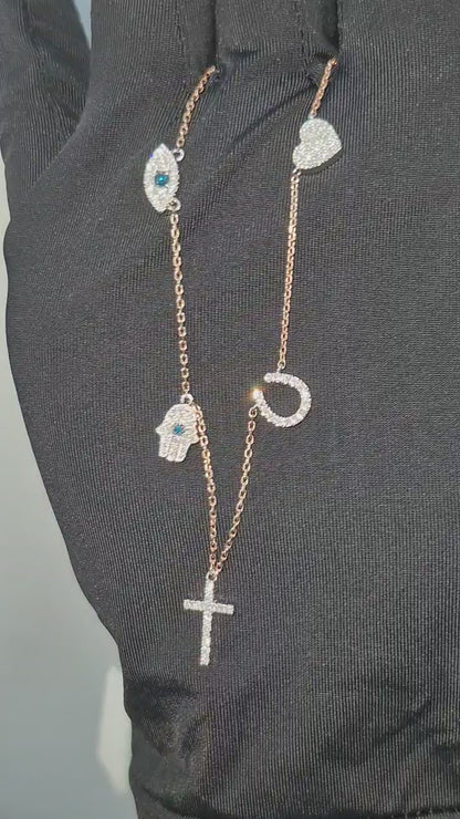 14K Station Diamond Necklace