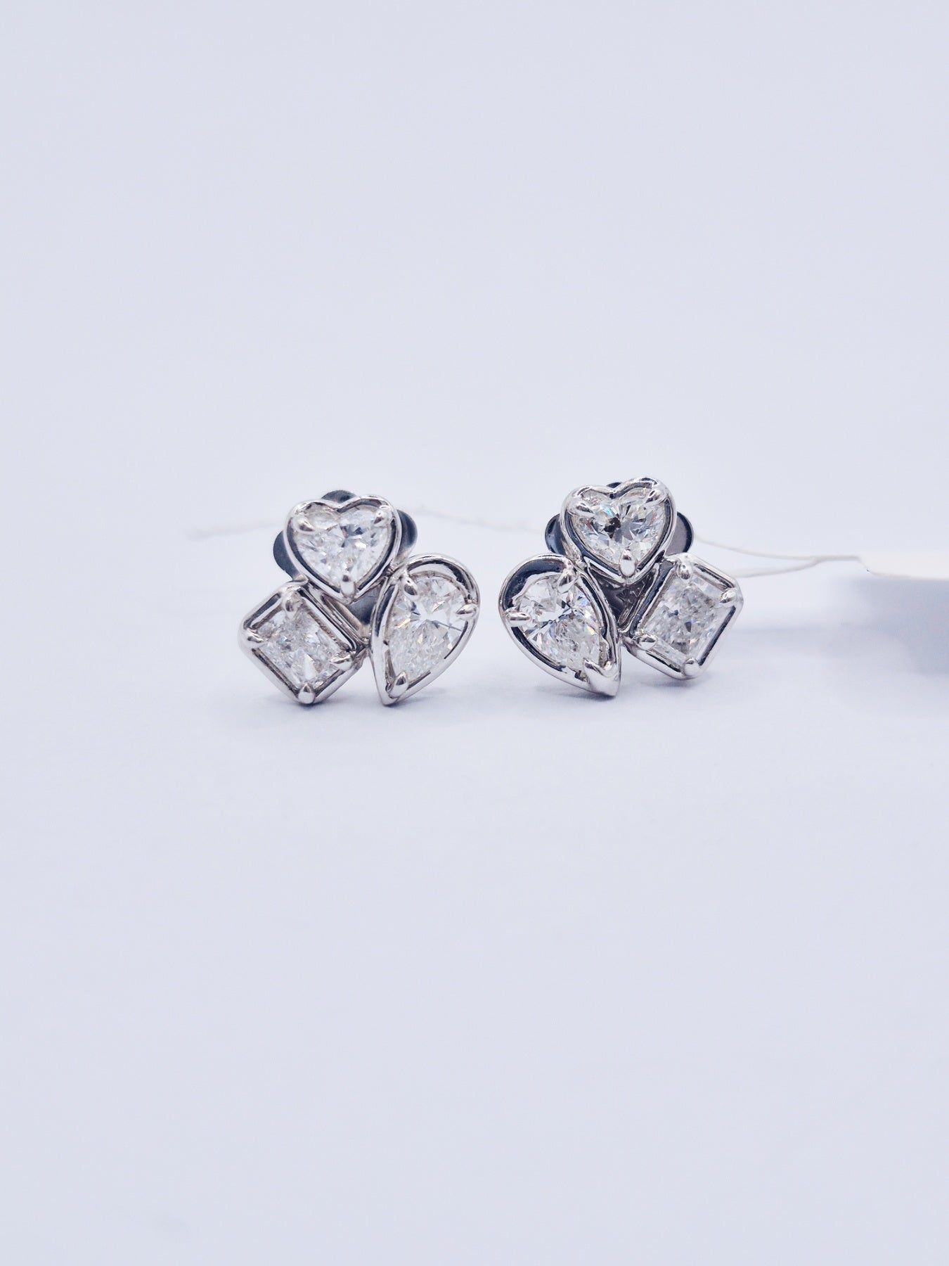 14K Cluster Diamond Earrings