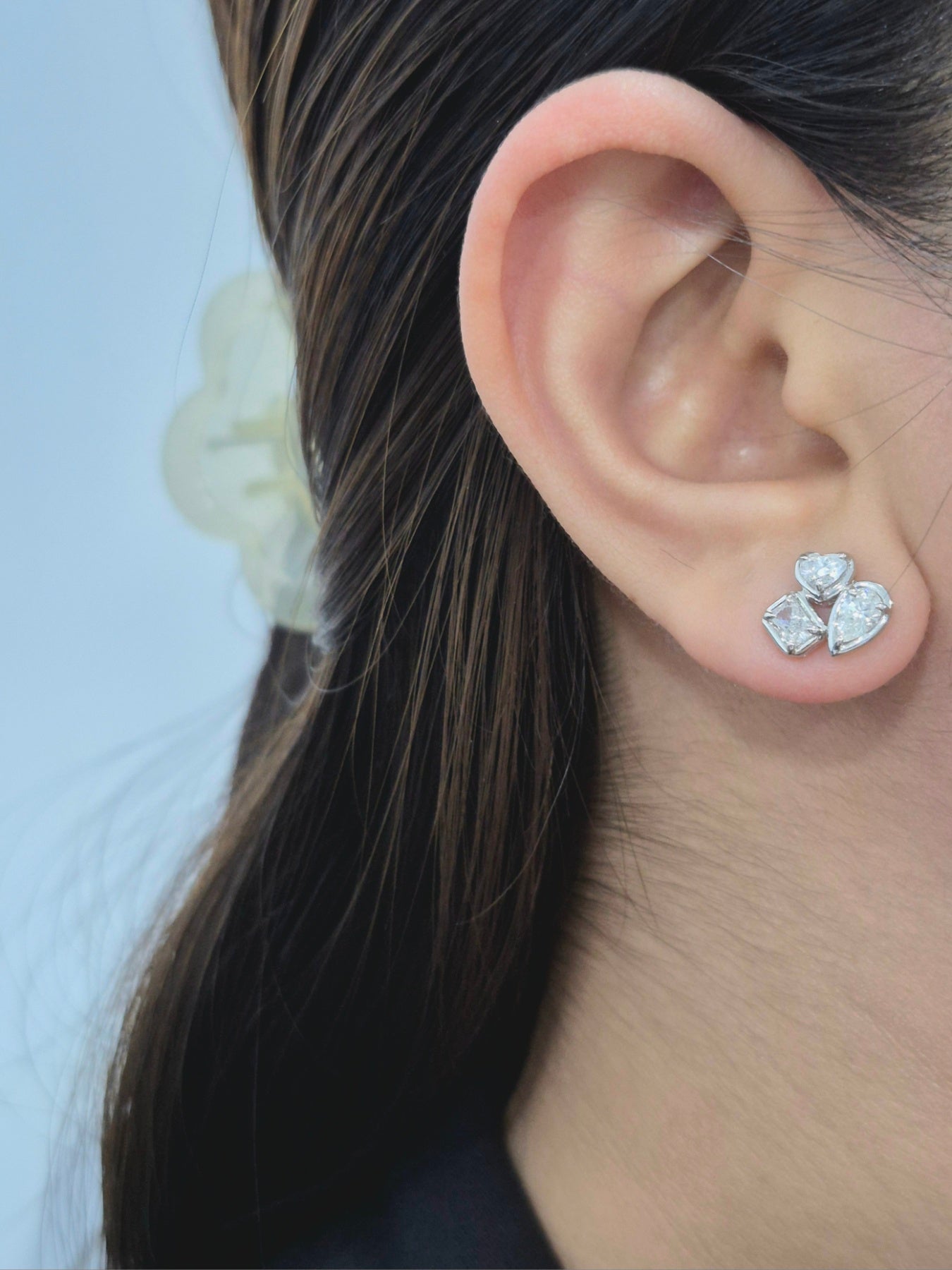 14K Cluster Diamond Earrings