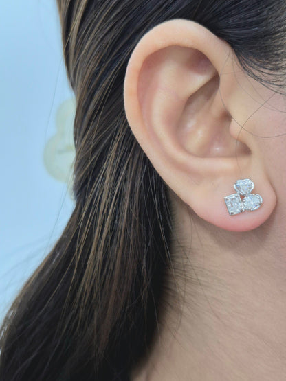 14K Cluster Diamond Earrings