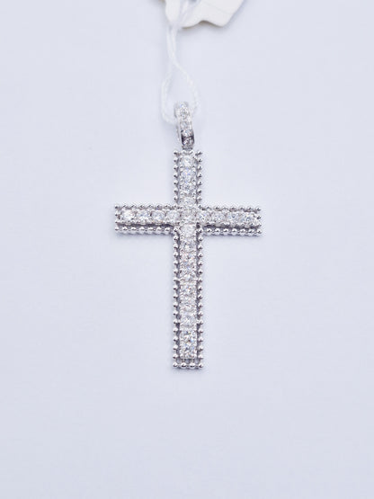 14K Cross Diamond Pendant