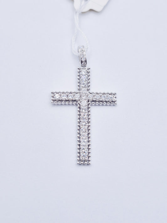 14K Cross Diamond Pendant