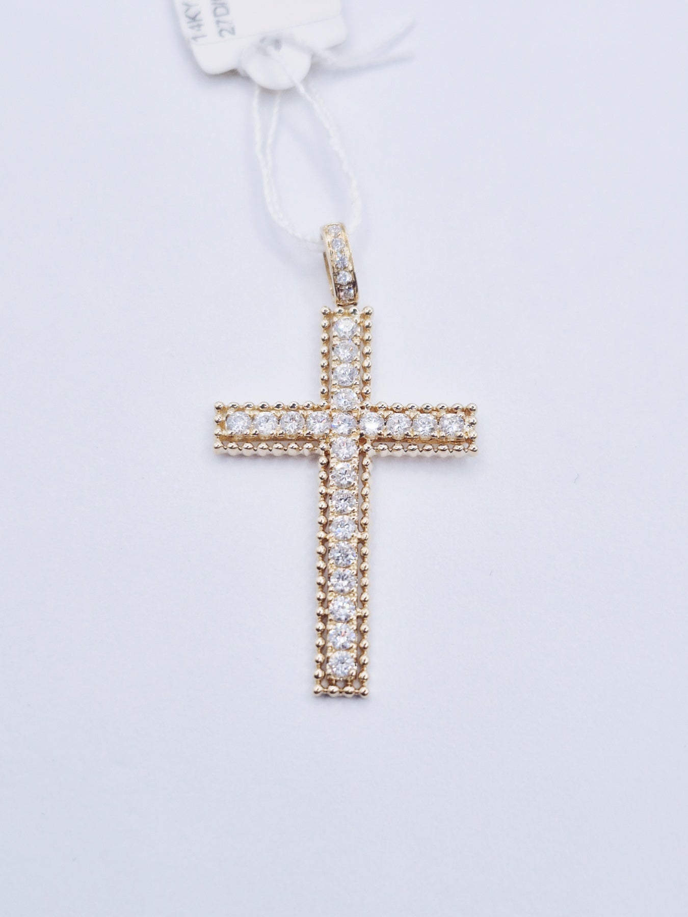 14K Cross Diamond Pendant