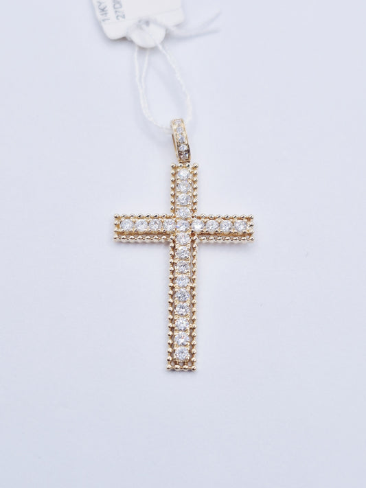 14K Cross Diamond Pendant