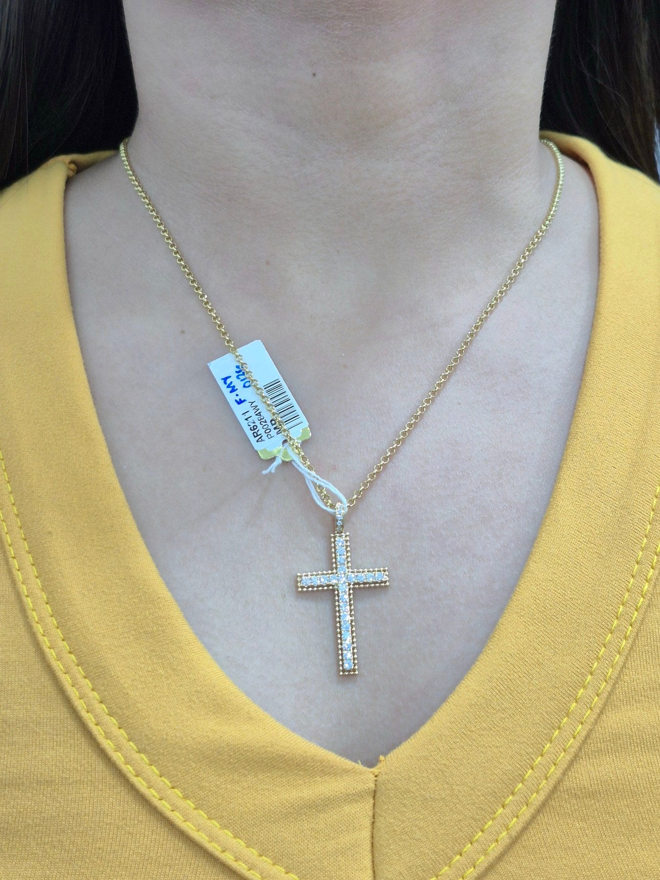 14K Cross Diamond Pendant