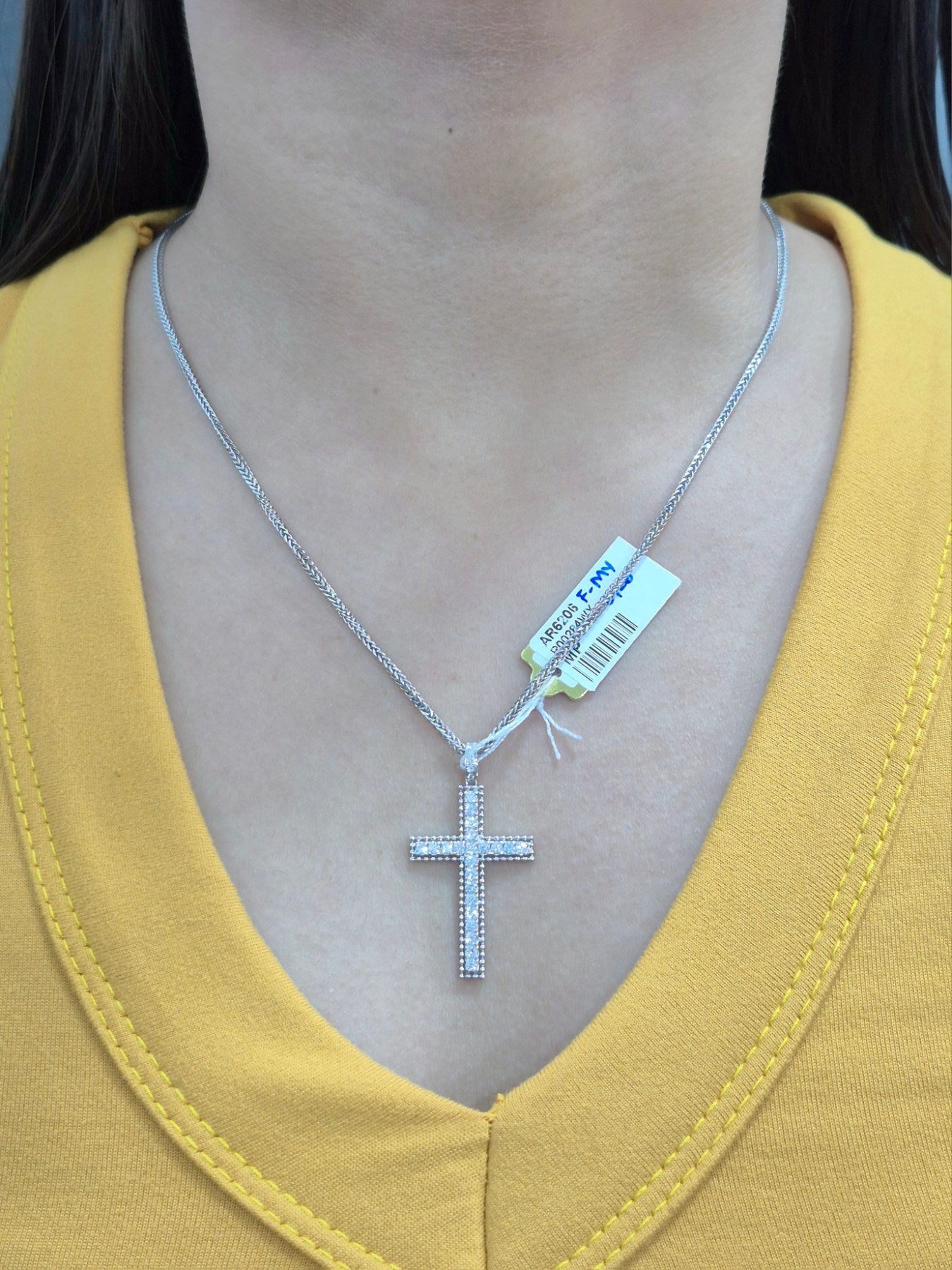 14K Cross Diamond Pendant