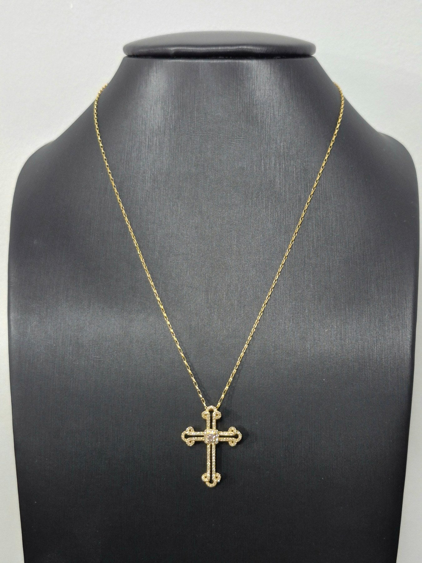14K Cross Diamond Necklace