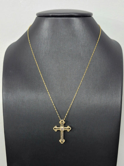 14K Cross Diamond Necklace