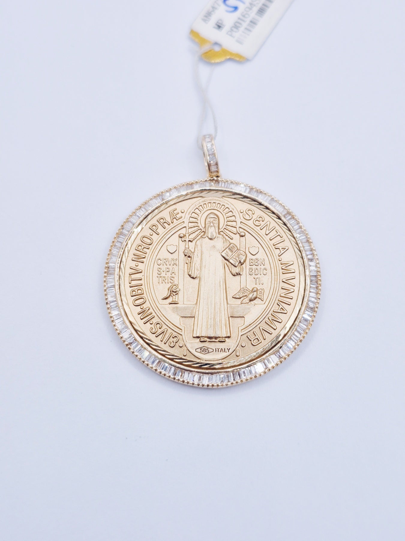 14K St. Benedict Diamond Medallion