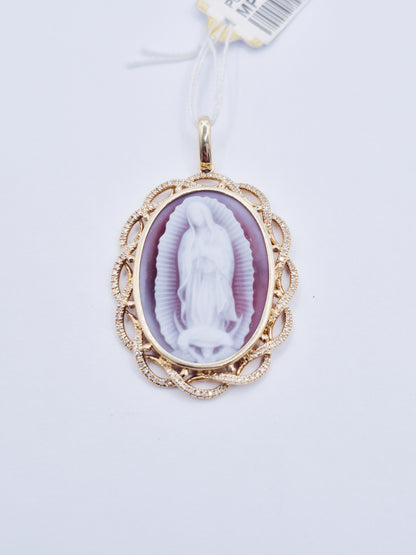 14K Diamond Cameo
