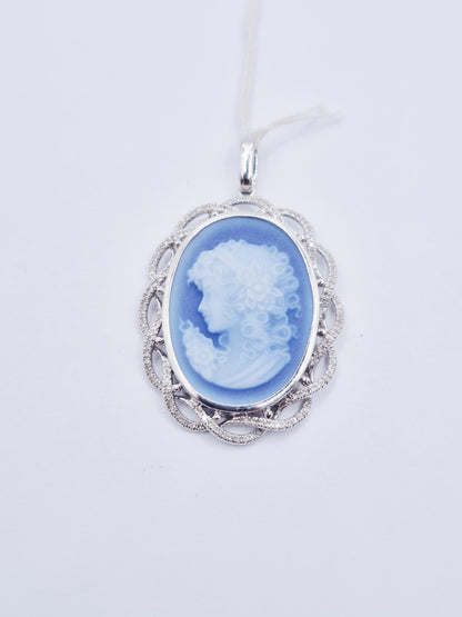 14K Diamond Cameo