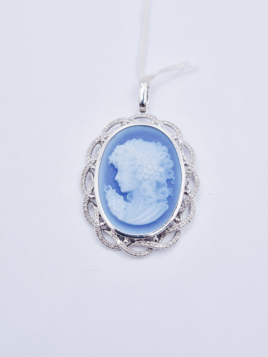 14K Diamond Cameo
