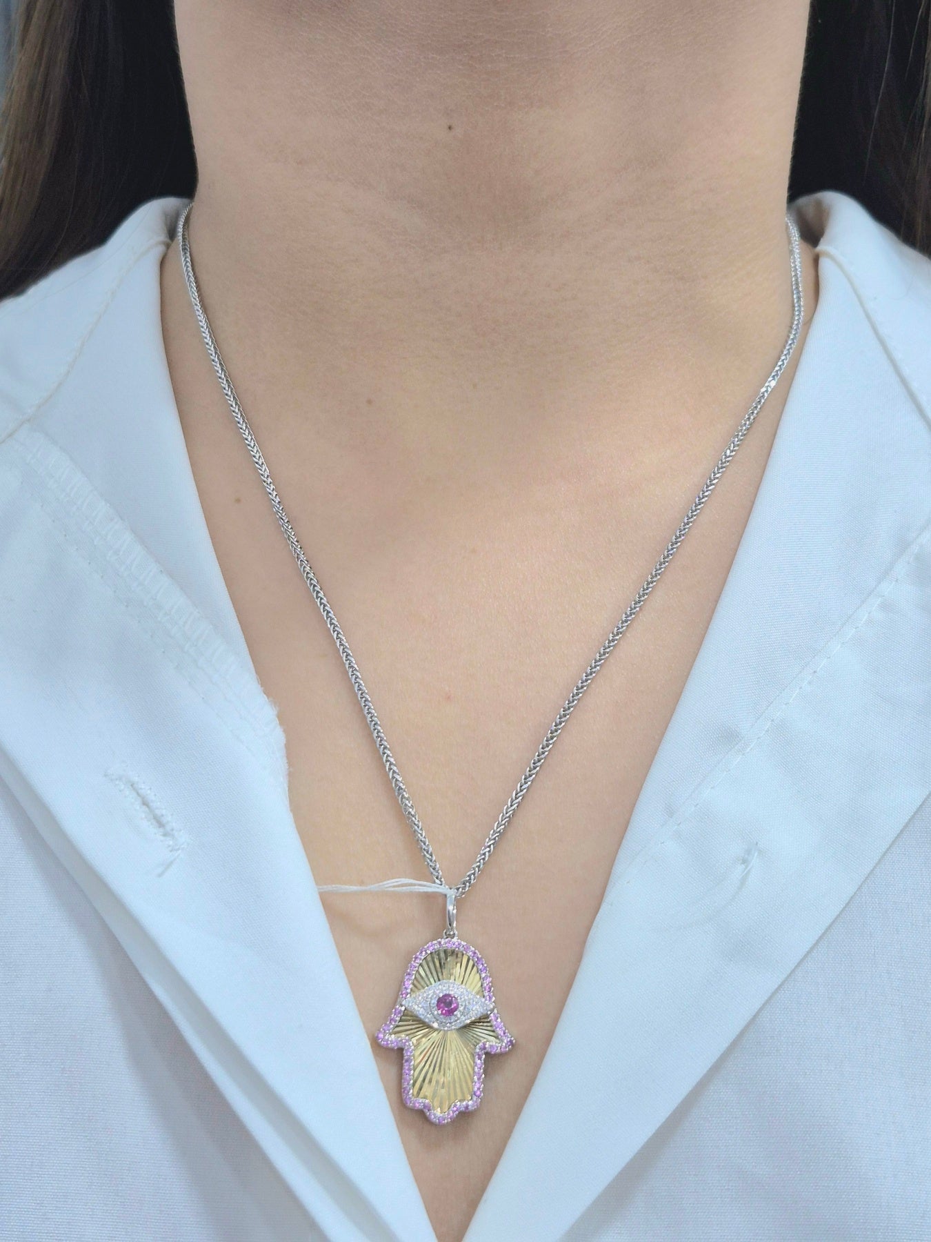 14K Evil Eye Diamond Pendant