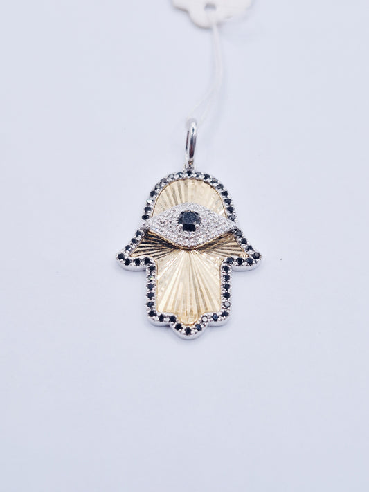 14K Evil Eye Diamond Pendant