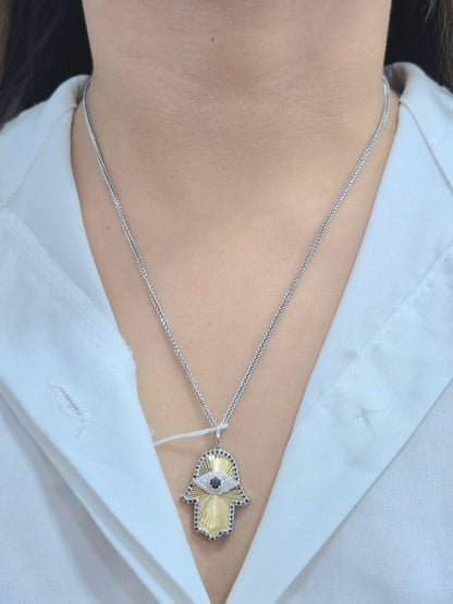 14K Evil Eye Diamond Pendant