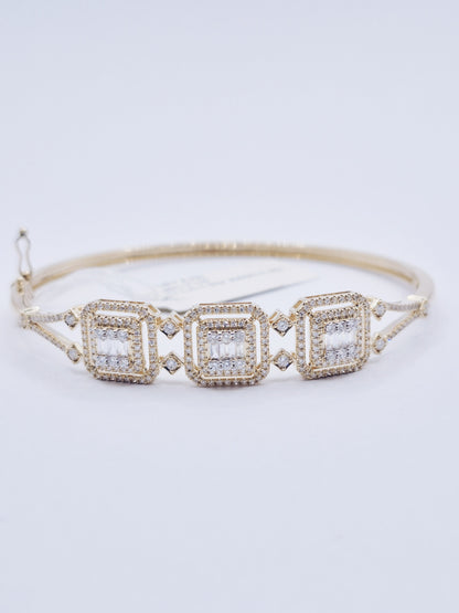 14K Diamond Bangle