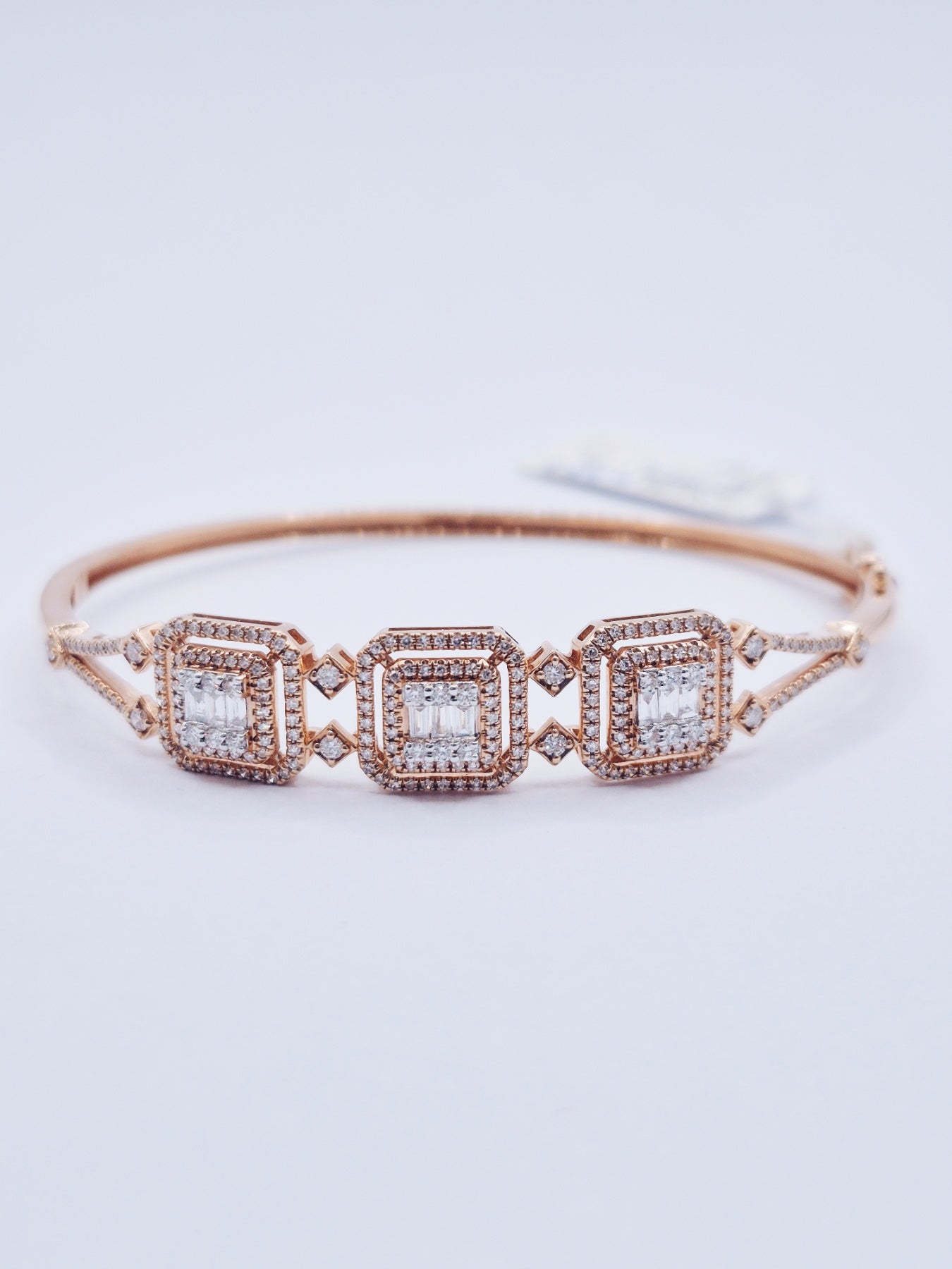 14K Diamond Bangle