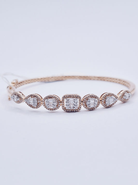 14K Diamond Bangle