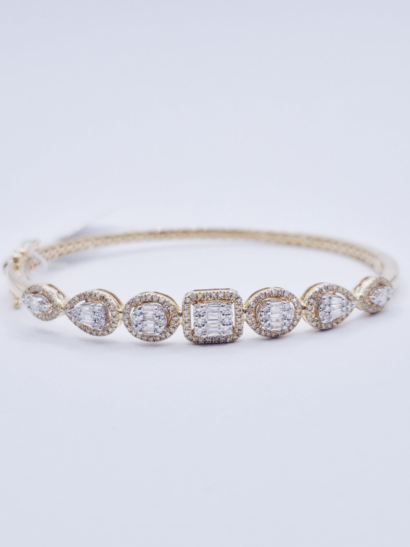 14K Diamond Bangle