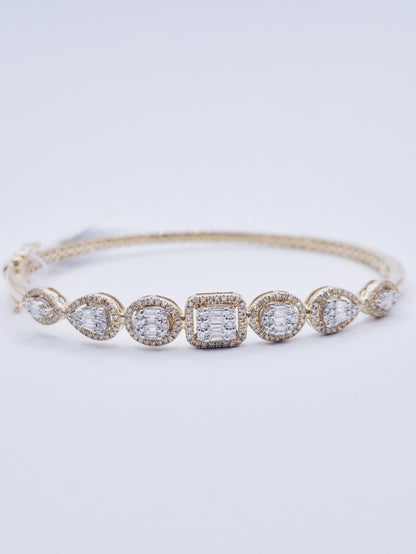 14K Diamond Bangle