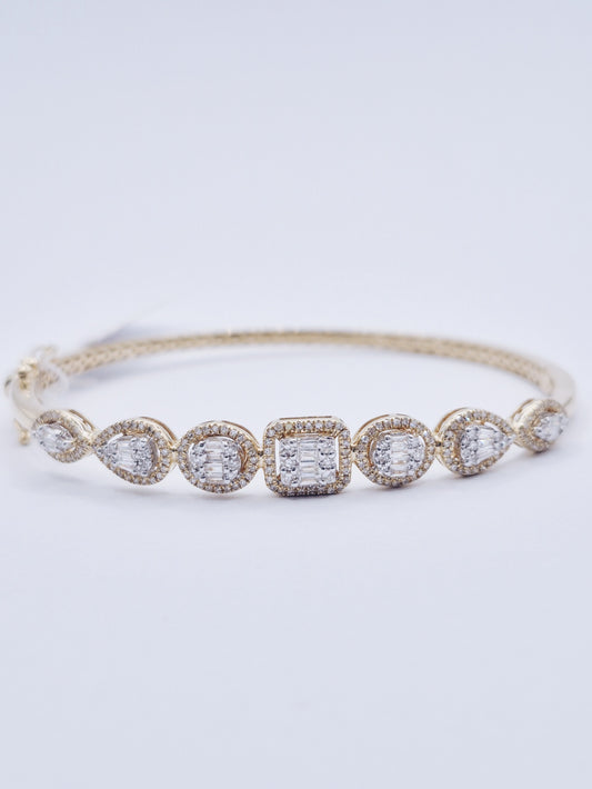 14K Diamond Bangle