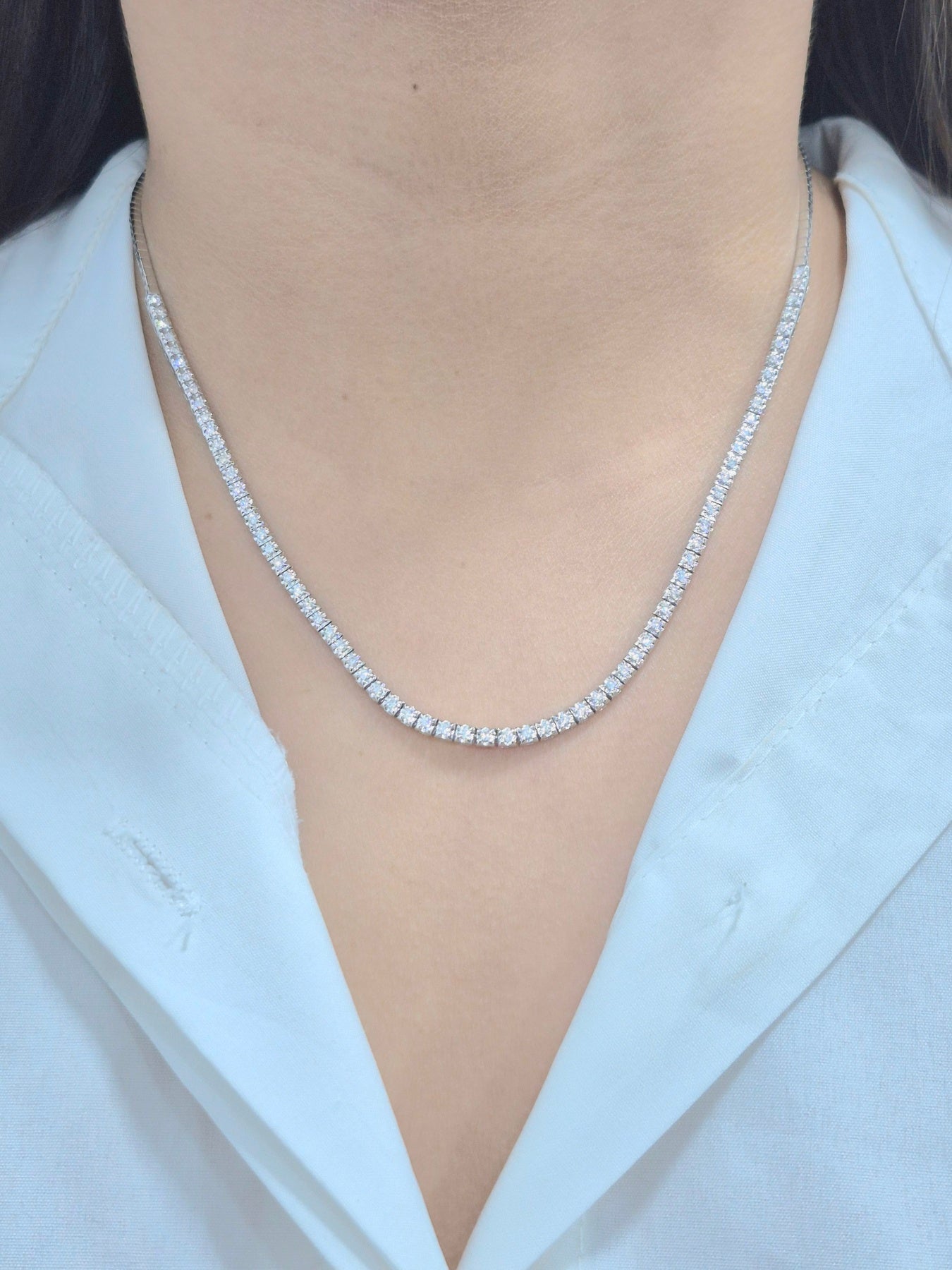 14K Diamond Tennis Necklace