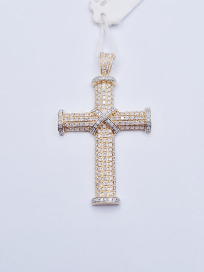 14K Cross Diamond Pendant