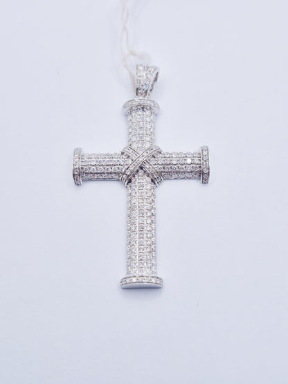 14K Cross Diamond Pendant