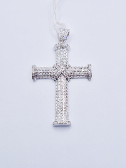 14K Cross Diamond Pendant