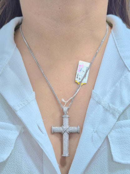 14K Cross Diamond Pendant