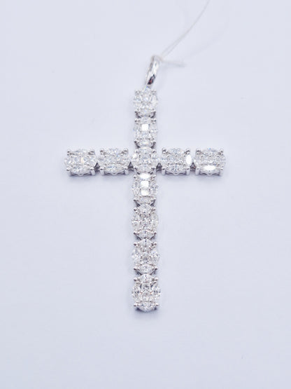 14K Cross Diamond Pendant