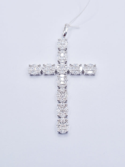 14K Cross Diamond Pendant