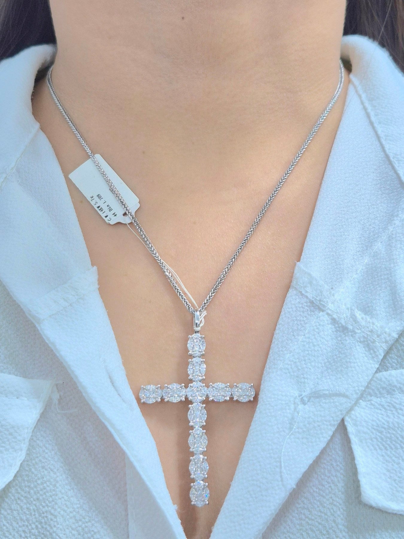 14K Cross Diamond Pendant