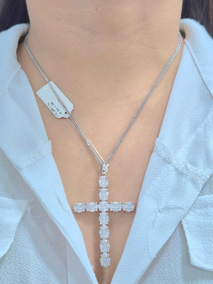 14K Cross Diamond Pendant