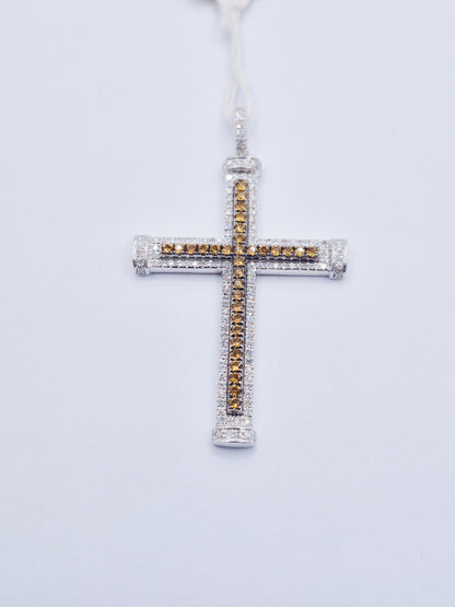 14K Cross Diamond Pendant