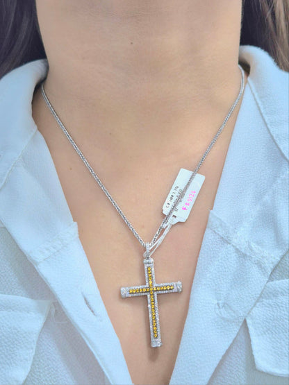 14K Cross Diamond Pendant