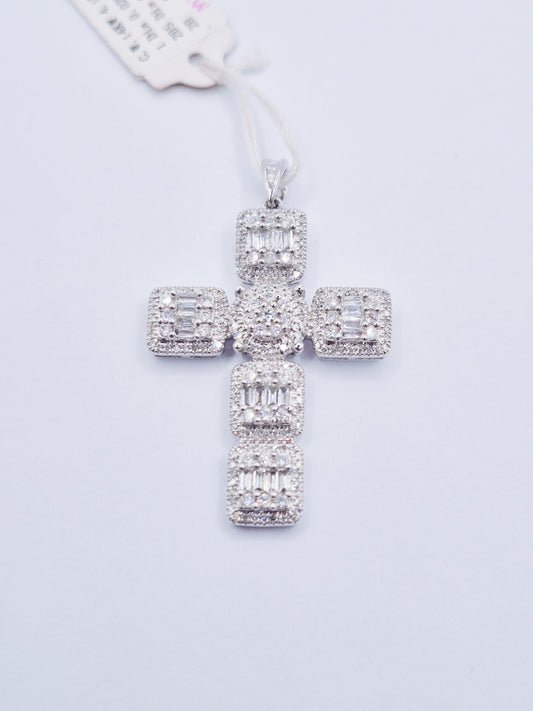 14K Cross Diamond Pendant