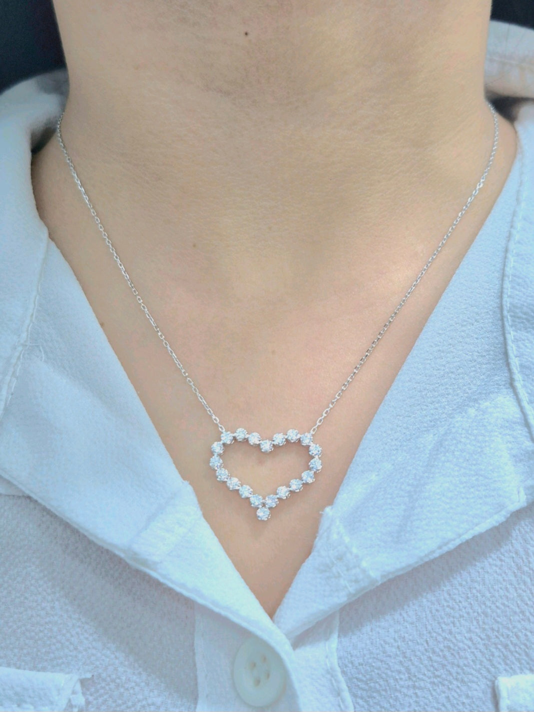 14K Heart Diamond Necklace