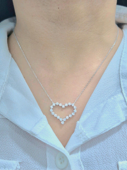 14K Heart Diamond Necklace