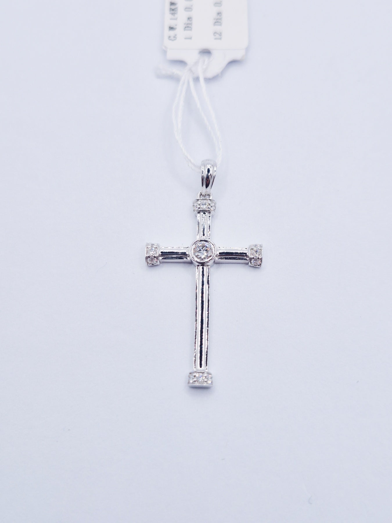 14K Cross Diamond Pendant