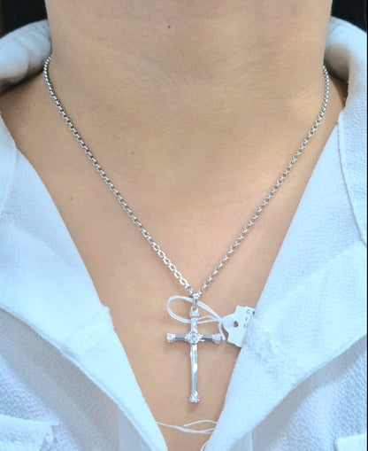 14K Cross Diamond Pendant