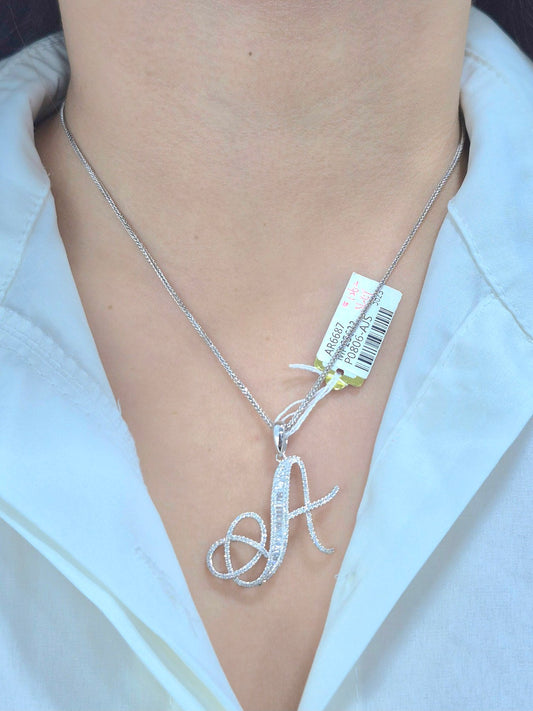 14K Initial Diamond Pendant (A)