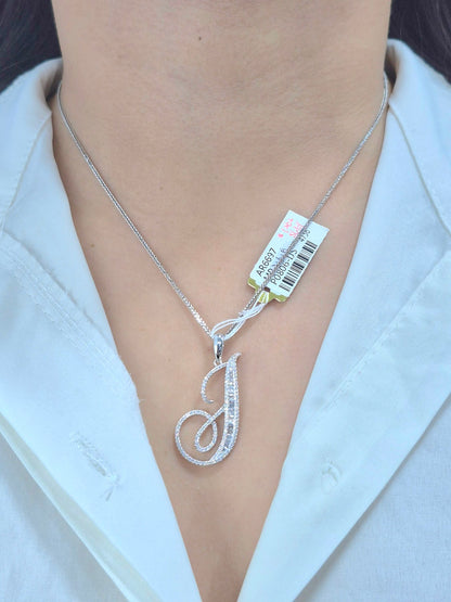 14K Initial Diamond Pendant (I)