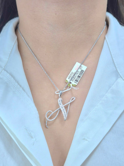 14K Initial Diamond Pendant (N)