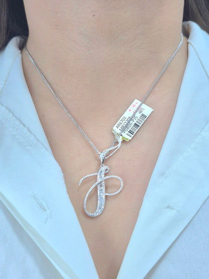 14K Initial Diamond Pendant (P)