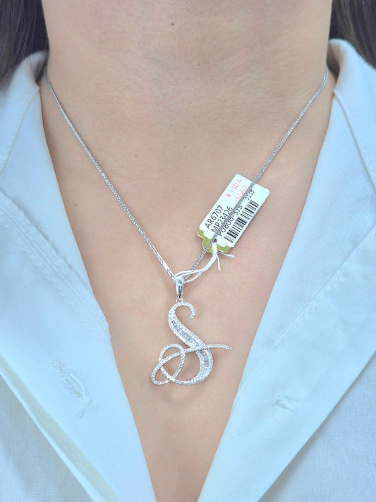 14K Initial Diamond Pendant (S)