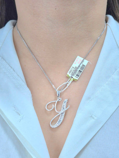 14K Initial Diamond Pendant (Y)