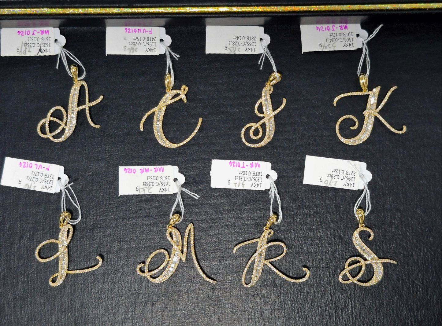 14K Initial Diamond Pendant (R)