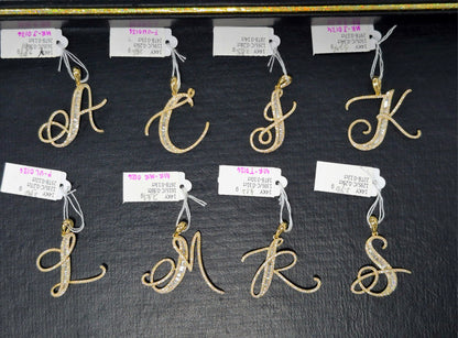 14K Initial Diamond Pendant (R)