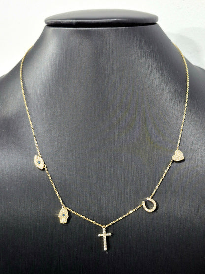 14K Station Diamond Necklace